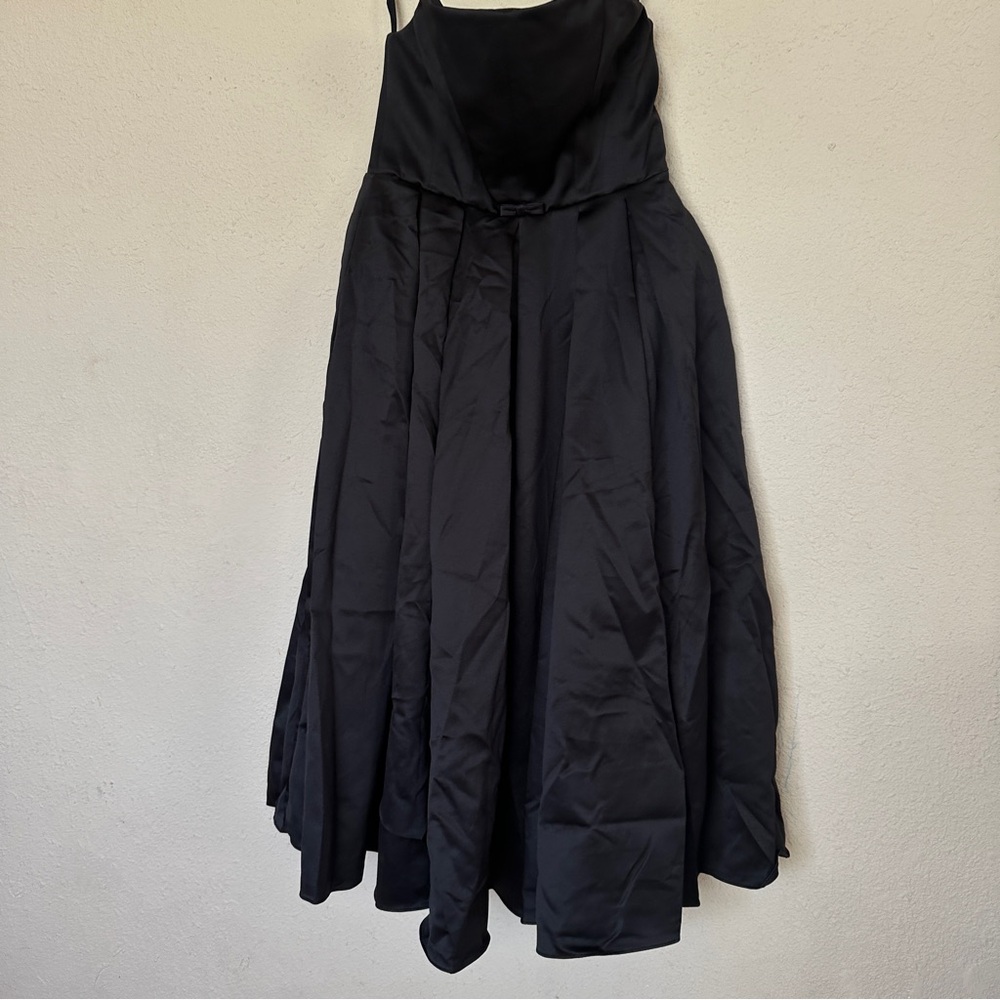 House of cb Contessa Black Strapless Satin Corset Midi Dress NWOT size XL - Picture 8 of 12